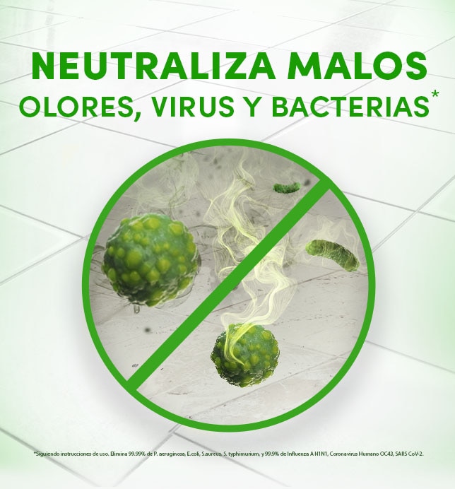 Neutraliza malos olores, virus y bacterias