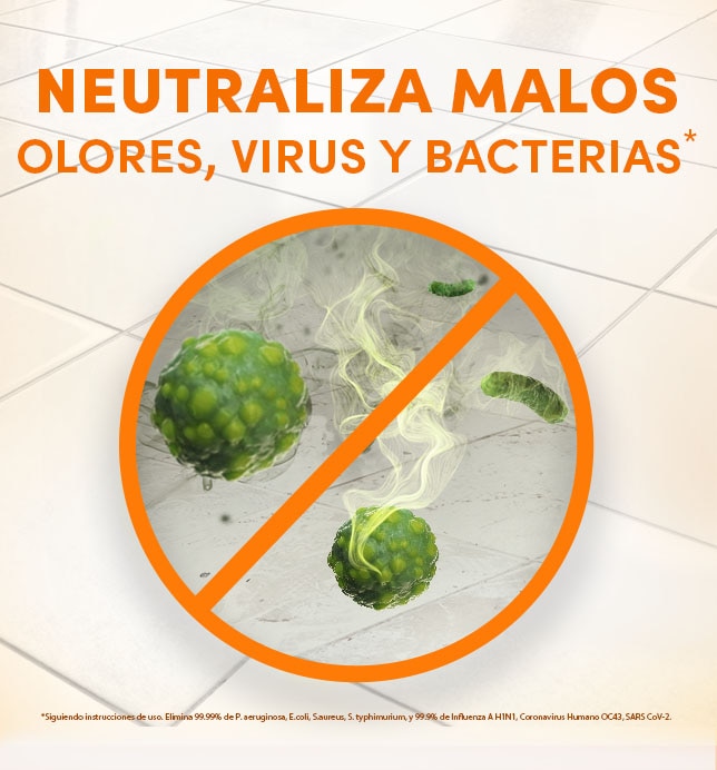 Neutraliza malos olores, virus y bacterias